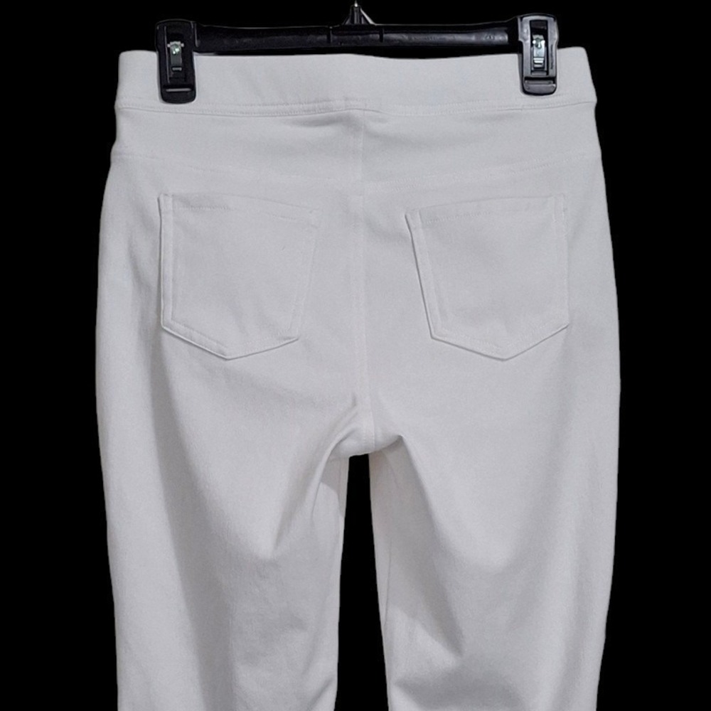 Time and Tru Pants M S White Cropped Stretch Pull On Pockets Casual Career - Picture 5 of 11